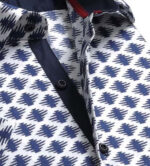 Blue & White Short Sleeve Button up Shirts for Men - Tailored Slim Fit Cotton Dress Shirts - Image 3