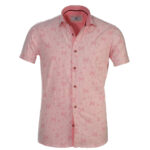 Pink Short Sleeve Button up Shirts for Men - Tailored Slim Fit Cotton Dress Shirts - Image 2