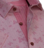 Pink Short Sleeve Button up Shirts for Men - Tailored Slim Fit Cotton Dress Shirts - Image 3