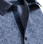 Blue Pastel Short Sleeve Button up Shirts for Men - Tailored Slim Fit Cotton Dress Shirts - Image 2