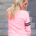Celino Women's Pink Long Sleeve Round Neck T-Shirt Sweater