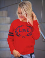 Celino Women's Red Long Sleeve Round Neck T-Shirt Sweater