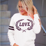 Celino Women's White Long Sleeve Round Neck T-Shirt Sweater