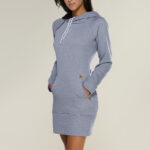 Celino Women's Light Gray Long Sleeve Round Collar Hoodie T-Shirt Sweater - Image 4