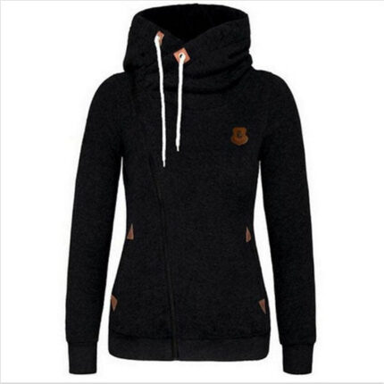 Celino Women's Black Long Sleeve Round Collar Hoodie T-Shirt Sweater - Celino Corp.