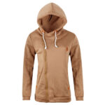 Women's Fashion Long Sleeve Round Collar Hoodie Khaki T-Shirt Tops Sweater - Celino Corp.