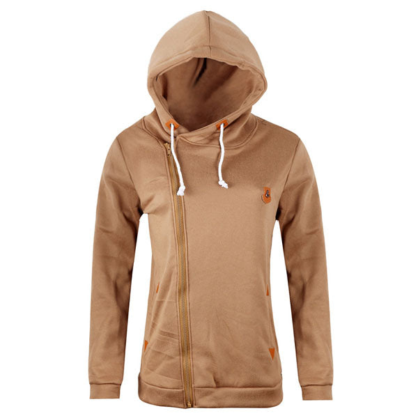 Women's Fashion Long Sleeve Round Collar Hoodie Khaki T-Shirt Tops Sweater - Celino Corp.