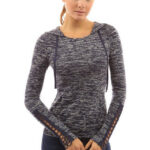 Women's Fashion Long Sleeve Round Hoodie Grey T-Shirt Tops Sweater