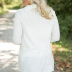 Women's Fashion Long Sleeve Round Collar White T-Shirt Tops Sweater - Image 2