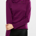 Women's Fashion Long Sleeve Round Collar Burgundy T-Shirt Tops Sweater - Celino Corp.