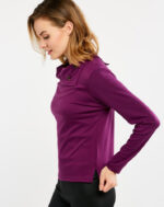 Women's Fashion Long Sleeve Round Collar Burgundy T-Shirt Tops Sweater - Celino Corp.
