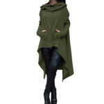 Celino Women's Green Long Sleeve O Neck Full Collar Sweater