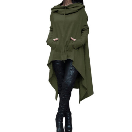 Celino Women's Green Long Sleeve O Neck Full Collar Sweater