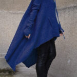 Celino Women's Blue Long Sleeve O Neck Full Collar Sweater