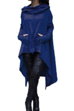 Celino Women's Blue Long Sleeve O Neck Full Collar Sweater - Image 6