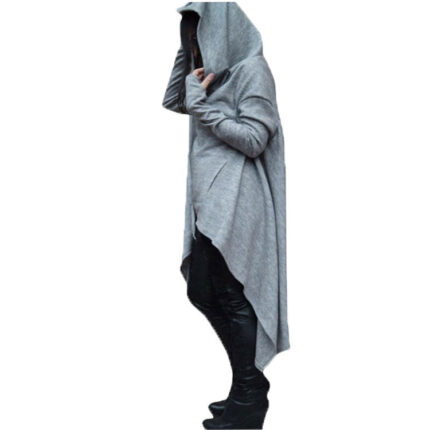 Celino Women's Gray Long Sleeve O Neck Collar Hoodie  Sweater