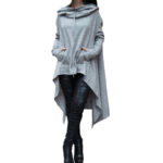 Celino Women's Gray Long Sleeve O Neck Collar Hoodie  Sweater - Image 5