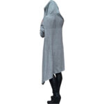 Celino Women's Gray Long Sleeve O Neck Collar Hoodie  Sweater - Image 4