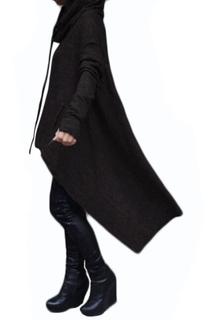 Celino Women's Black Long Sleeve O Neck Collar Hoodie  Sweater