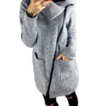 Celino Women's Gray Long Sleeve Round Collar Hoodie T-Shirt Sweater - Celino Corp.