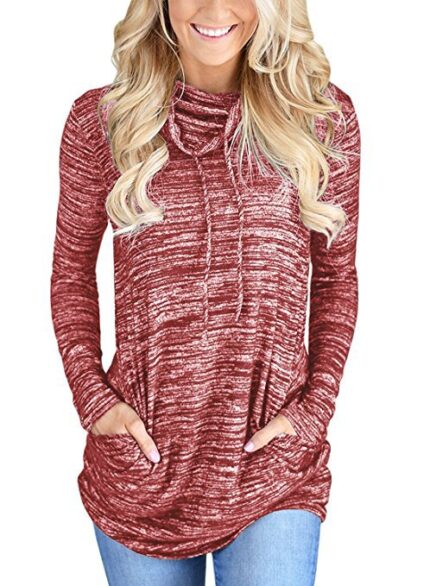 Women's Fashion Long Sleeve Round Collar Hoodie T-Shirt Tops Sweater