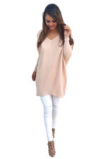 Celino Women's Peach Sexy Long Sleeve V Neck Autumn Knitted Tops Sweater - Image 6
