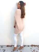 Celino Women's Peach Sexy Long Sleeve V Neck Autumn Knitted Tops Sweater - Image 3