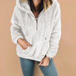 Celino Women's Light Grey Sexy Fleece Winter Warm Zipper Hooded Coats Sweater - Celino Corp.