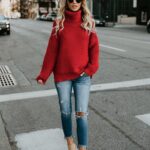 Celino Women's Red Casual Blouse Winter Designs Giyim Pullover Sweater - Celino Corp.