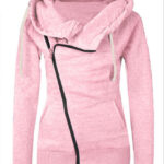 Pink Long Sleeve Hoodie for Women - Going Out Coat Sweater for Ladies