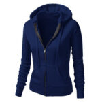 Celino Women's Blue Long Sleeve Hoodies Zipper Sweat-Shirt Sweater