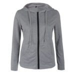 Celino Women's Grey Long Sleeve Hoodies Zipper Sweat-Shirt Sweater - Celino Corp.