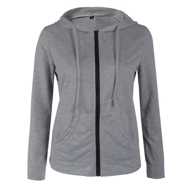 Celino Women's Grey Long Sleeve Hoodies Zipper Sweat-Shirt Sweater - Celino Corp.