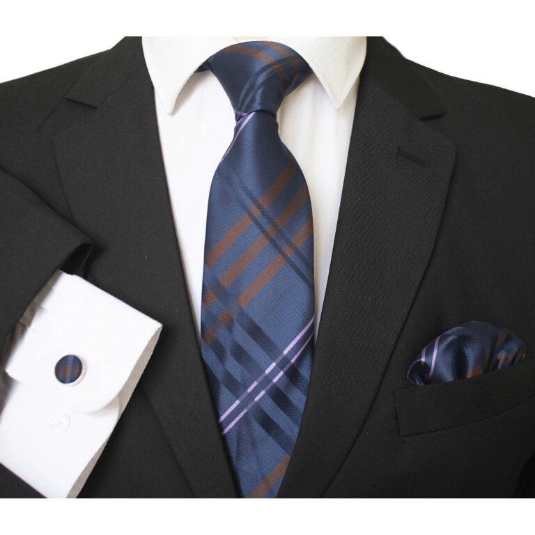 Celino Turkish Silk Necktie Set with Cufflinks & Handkerchief Pocket Square - Celino Corp.
