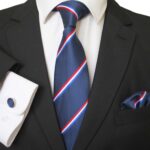 Celino Multi Color Stripes Silk Necktie with Cufflinks & Pocket Square for Men