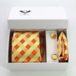 Celino Multi Color Silk Necktie with Cufflinks & Pocket Square for Men - Image 3