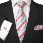 Multi Color Designer Silk Floral Necktie with Matching Cufflinks & Pocket Square Set for Men