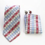 Multi Color Designer Silk Floral Necktie with Matching Cufflinks & Pocket Square Set for Men - Image 2