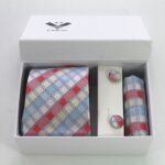 Celino Turkish Woven Silk Necktie Set with Cufflinks & Handkerchief for Men - Image 3