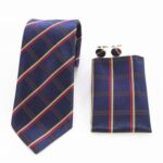 Celino Classic Stripes Silk Tie Set Woven Necktie for Men Made In Europe - Image 2