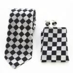 Celino Classic Silk Tie Set Woven Necktie with Cufflinks & Handkerchief European - Image 2