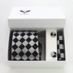 Celino Classic Silk Tie Set Woven Necktie with Cufflinks & Handkerchief European - Image 3