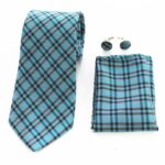 Classic European Silk Tie Woven Necktie Set with Cufflinks & Handkerchief - Image 2