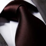 Dark Brown Checkers Designer Silk Floral Necktie with Matching Cufflinks & Pocket Square Set for Men