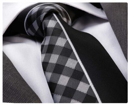 Designer Silk Floral Necktie with Matching Cufflinks & Pocket Square Set for Men