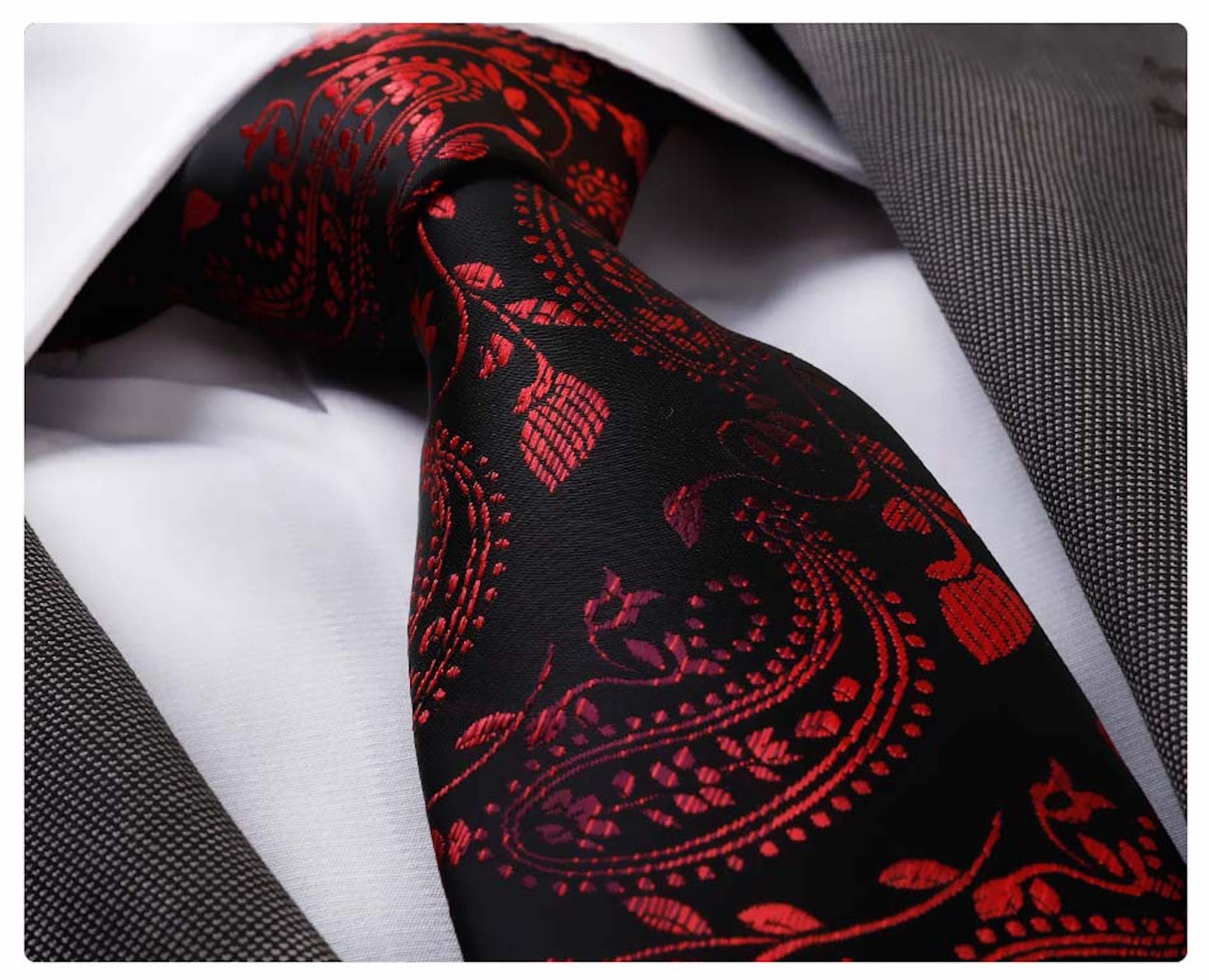 CET078 Designer Silk Floral Necktie with Matching Cufflinks & Pocket Square Set for Men - Celino Corp.