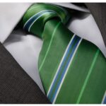 Green Checkers Designer Silk Floral Necktie with Matching Cufflinks & Pocket Square Set for Men - Celino Corp.