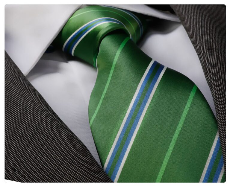Green Checkers Designer Silk Floral Necktie with Matching Cufflinks & Pocket Square Set for Men - Celino Corp.