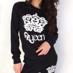 Women's Black Casual Sport Long Silm Pant Set Tracksuit - Celino Corp.