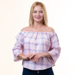 Multicolor Long Sleeve Off the Shoulder Blouse for Women - Going Out Tops for Ladies - Image 2